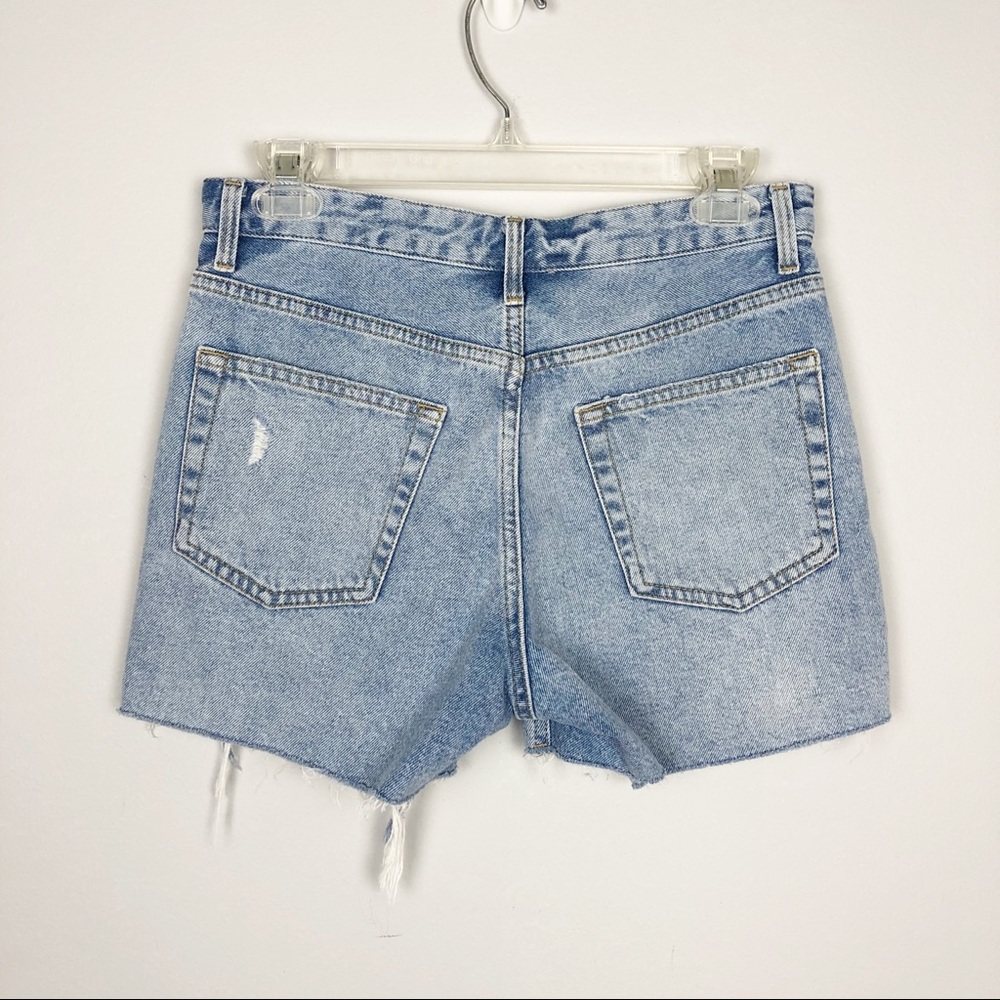 Topshop Moto Ashley Floral Cutoff Denim Jean Shorts Size 4 - Picture 2 of 7